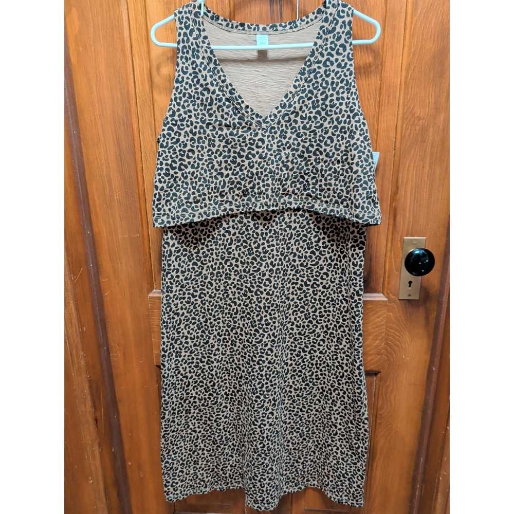 Old Navy Leopard Print V neck Sleeveless Maternity Dress NWT Sz S